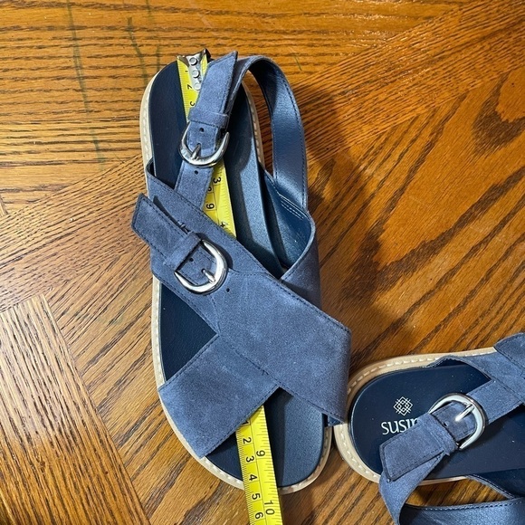 NWT SUSINA 𝅺women leather suede sandals blue size 7.5 - Picture 8 of 11